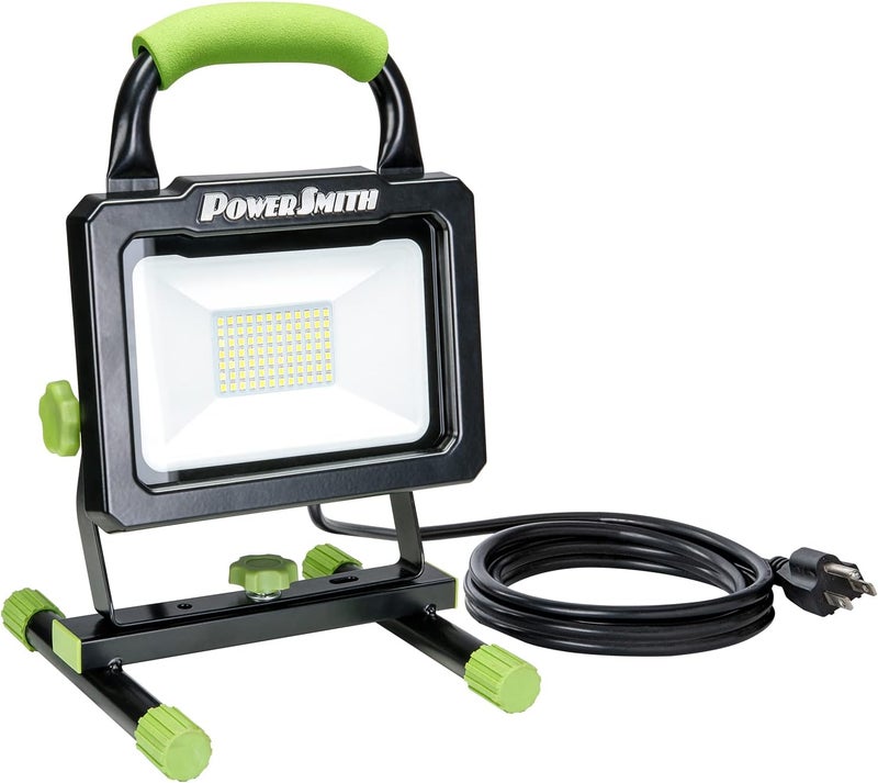 POWERSMITH 7,000 Lumen Portable LED Work Light with Metal Stand and Housing, Sealed On/Off Switch, and 5 Year Warranty (PWLS070H) - Image 1